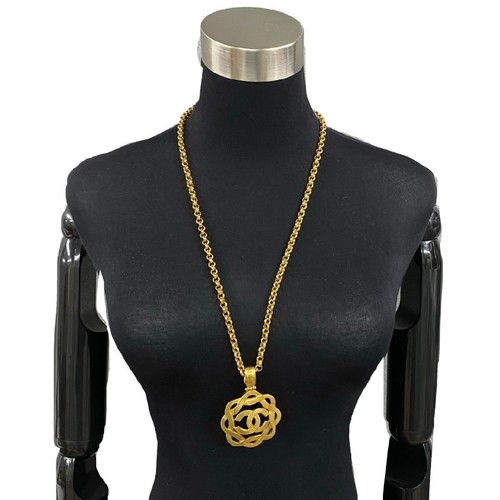 Collana ciondolo Chanel GP 97A incisa logo Coco Mark accessorio oro CC Donna