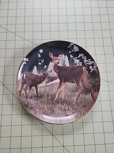 THE DANBURY MINT WHITETAIL DEER WATCHFUL DOE PLATE NO J1285 - Picture 1 of 2