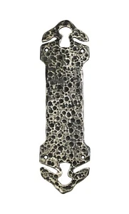Arts & Crafts 11.25 in. Nickel Over Bronze Hammered Push Plate - Afbeelding 1 van 3