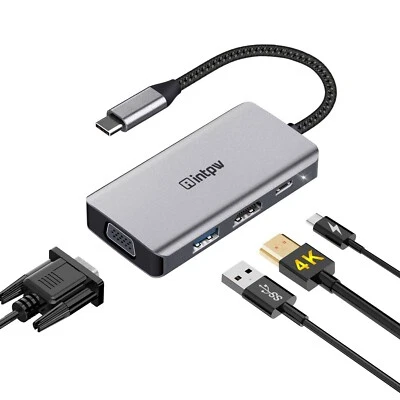 USB 3.1 Type-C to HDMI VGA Adapter USB C Hub with 4K HDMI 1080P VGA NEW FREESHIP - Image 1 of 4