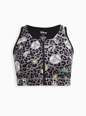 NWOT Torrid Low Impact Sports Bra – Disney Minnie Mouse Performance Core Leopard - Image 1 of 4