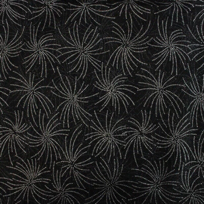Organza Fabric - BLACK & SILVER Glitter Firework Christmas Craft Fabric Material - Image 1 of 4