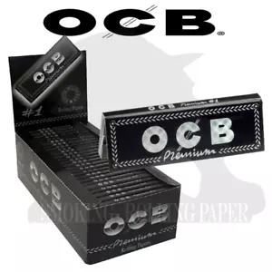 CARTINE OCB PREMIUM BLACK CORTE NERE SINGOLE ROLLING PAPERS 50 BOOKLETS - Picture 1 of 2