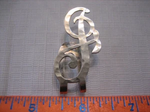 Vintage Apollo Silver Co. Sterling Monogram Letter "J" Napkin Holder /Money Clip - Picture 1 of 5