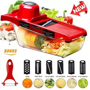 8x Vegetable Cutter Onion Chopper Fruit Food Mandoline Slicer Kitchen Tool Dicer - Picture 1 of 12