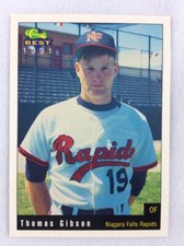 1991 Niagara Falls Rapids-Classic BEST Baseball Card-Thomas Gibson