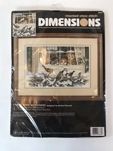 DIMENSIONES TRES OBSERVADORES DE AVES Kit Punto de Cruz 3839 Nuevo en Paquete 1997 Gatito Gatito De Colección - Imagen 1 de 4