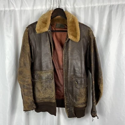 Original WWII 1943 US Navy an-6552 Flight Jacket Rare - Image 1 of 4