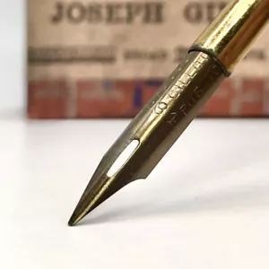 x3 pennino penna pubblica larga Joseph Gillott's 294 pennino penna antica bronzo - Foto 1 di 5