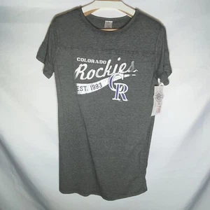 Colorado Rockies Damenhemd Größe Medium Nachtwäsche grau mit Silber und lila MLB - Bild 1 von 6
