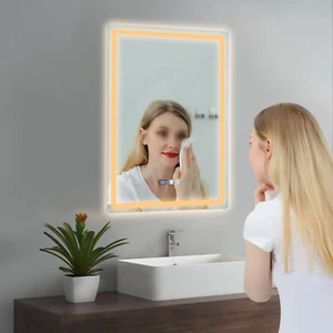 Dimmable Anti-Fog LED-Bathroom-Mirror-with-Lights De-fogging Time 500*700mm - Picture 1 of 21