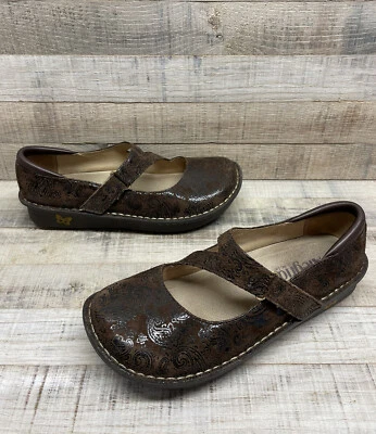 Alegria Jil 562 Cuero Marrón Paisley Mary Janes Para Mujer Talla 8-8.5 / 38 EU Foto 1 de 4