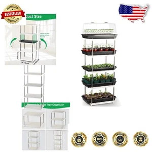 Large Capacity 5-Tier Seed Starting Stand - Perfect for Indoor & Outdoor Use - Picture 1 of 9