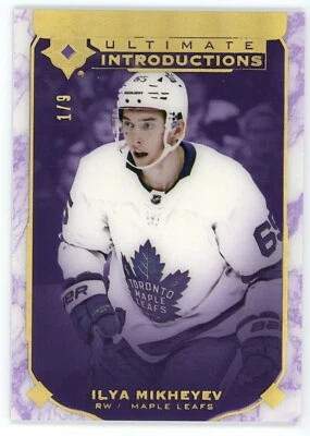 2019-20 Upper Deck Ultimate Ilya Mikheyev Introductions Rookie Purple 1/9 #UI-5 - Image 1 of 2