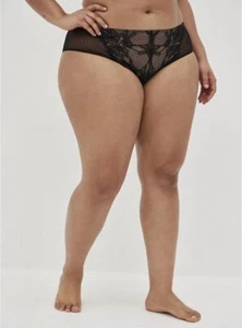 TORRID HIPSTER PANTY LACE KEYHOLE BACK BLACK DOT WOMEN PLUS SIZE 1X - Picture 1 of 4
