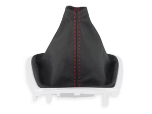 PARA RENAULT LAGUNA 3 III 2007-2015 CUERO FUNDA PALANCA DE CAMBIO COSTURAS ROJO - Imagen 1 de 5