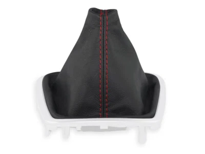 PARA RENAULT LAGUNA 3 III 2007-2015 CUERO FUNDA PALANCA DE CAMBIO COSTURAS ROJO - Imagen 1 de 4