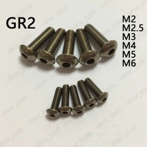 Tornillos hexagonales de titanio GR2 ISO7380 tornillos de cabeza de botón M2/M2.5/M3/M4/M5/M6/M8 - Imagen 1 de 5
