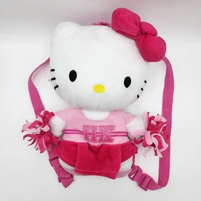 Sanrio Hello Kitty плюшевый рюкзак розовый бант и платье 13» мягкий белый 2012 РЕДКАЯ - Изображение 1 из 4