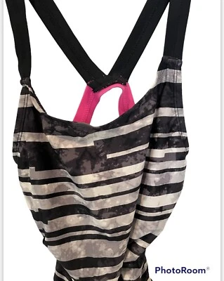 Traje de baño Champion para mujer mediano 8-10 una pieza negro blanco rosa deportivo de colección Y2K Foto 1 de 4