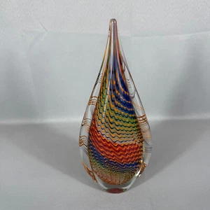 Murano Tear Drop Glass Sculpture Ann Primrose Cristalleria D'arte 12.5" Colorful - Picture 1 of 7