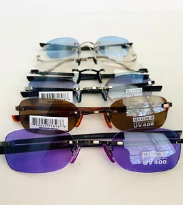 Retro Sonnenbrille Mehrfarbig für Damen, Herren. Randlos, polarisiert, maximal UV-400. - Bild 1 von 9