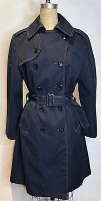 VTG 60'S MOD FLEET STREET TRENCH COAT RAIN/SHINE WATER REPELLENT BLUE &WHITE*S - Image 1 of 4