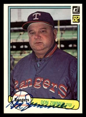 1982 Donruss Don Zimmer #195 Texas Rangers    Signed/Auto SX933 - Image 1 of 2