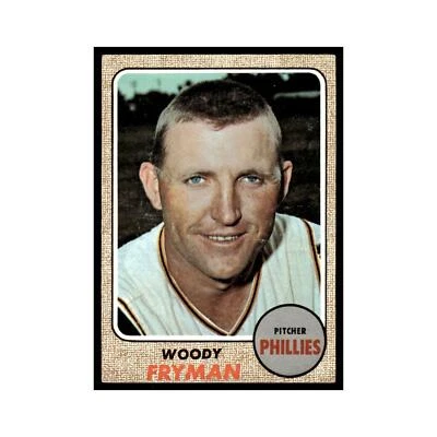 Woody Fryman 1968 Topps #112 Philadelphia Phillies Baseball Card VG - Image 1 of 3