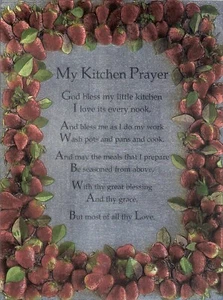 My Kitchen Prayer Foil Stampa artistica effetto 3D senza cornice in bianco opaco 8X10 - Foto 1 di 1