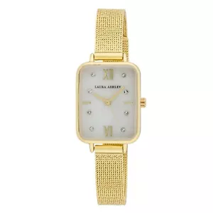 Laura Ashley Women's Tank 22mm Textured Mesh Strap Watch (LA2098) - Picture 1 of 8