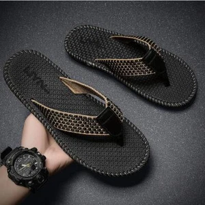 Men's Color Splicing Slipper Flat Heel Flip Flops Shoes Casual Fashion Beach New - Picture 1 of 13