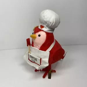 NEW 2023 Wondershop Valentine Target Flocked Spritz Bird AVI Cutie Pie Chef Hat - Picture 1 of 5