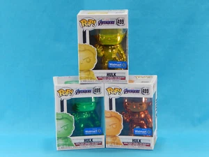 3x Funko POP! Hulk #499 Chrome Metallic Walmart Exclusive Green, Yellow, Orange - Picture 1 of 7