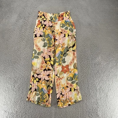 Pantalones O'Neill Mujer Grandes Coloridos Florales Paisley Pierna Ancha Boho Playa Jardín Foto 1 de 4