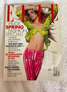 ELLE MAGAZINE March 1996 CINDY CRAWFORD Cover Supermodel Spring Fashion Special - Picture 1 of 9
