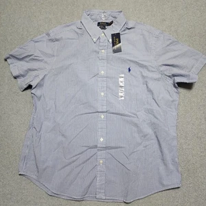 Polo Ralph Lauren Shirt Men's XXL Blue Seersucker Short Sleeve Button Down $125 - Picture 1 of 9