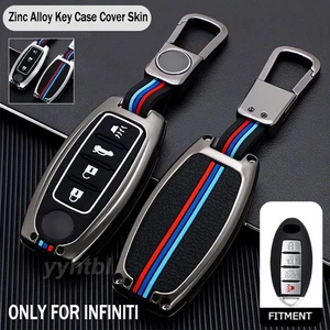 Zinc Alloy Car Remote Key Case Cover Shell FOB Keychain For Infiniti Accessories - Picture 1 of 20