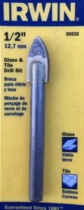 Broca de mampostería con punta de carburo Irwin 50532 1/2 x 3 L pulg. para vidrio y azulejos - Imagen 1 de 1