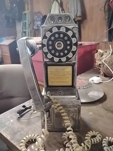 Crosley 50er Münztelefon Nachbau Schreibtisch Neuheit Drehtelefon schwarz Münzbetrieb - Bild 1 von 1