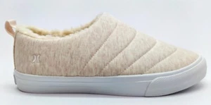 Women's Loafers Hurley Arlo Puff Clog Quilted Slip On Comfort Shoes Natural New - Picture 1 of 5