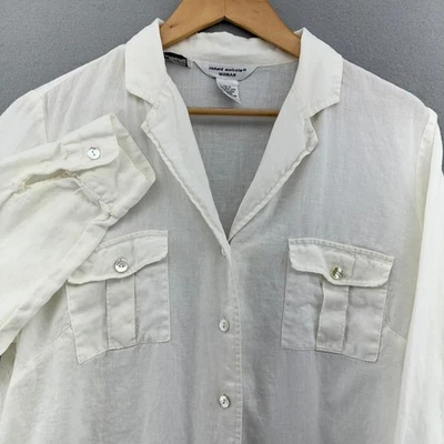 Camisa De Colección Richard Malcolm Irlandesa Lino Abotonada Manga Larga 1X Minimalista Foto 1 de 4