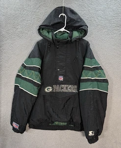 Vintage Green Bay Packers Jacket Adult 2XL XXL Green Black Starter 90s Y2K Mens - Picture 1 of 13