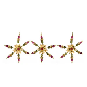 Kurt Adler 3 Tuscan Winery Shiny Beaded Snowflake Christmas Ornament - Picture 1 of 2