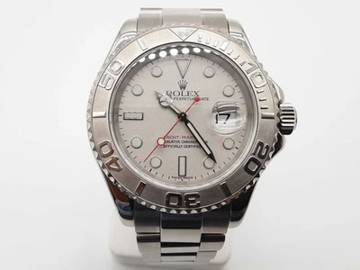 Reloj Rolex 40 Yacht-master esfera plateada bisel de platino acero Do0825exzxde Foto 1 de 4