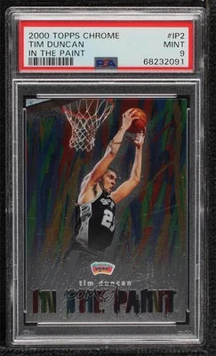 2000-01 Topps Chrome In The Paint Tim Duncan #IP2 PSA 9 MINT HOF - Image 1 of 2