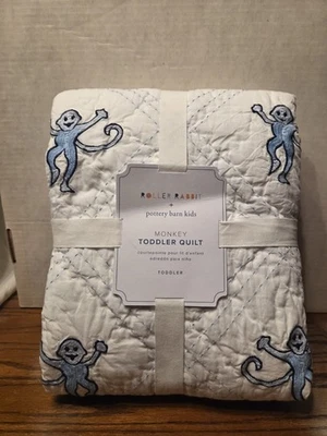 Pottery Barn Kids ROLLER RABBIT MONKEY Niño Edredón 36 x 50 Nuevo con Etiquetas Nuevo Foto 1 de 4