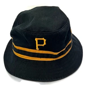 '47 Brand Men's Pittsburgh Pirates Black Primary Bucket Hat Yellow Stripes - Picture 1 of 24