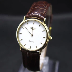 Longines Men's Quartz Watch Men's Quartz 33mm Vintage White Round Swiss Made - Picture 1 of 16