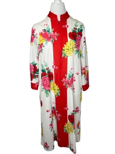 Evelyn Pearson Floral Vintage Kaftan House Dress Robe Ladies MED 60s 70s - Picture 1 of 6